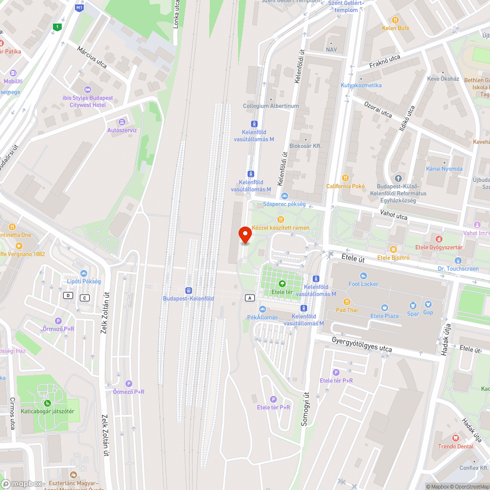 Kelenföld régi vasútállomás épület körüli kukák bejelentés helye