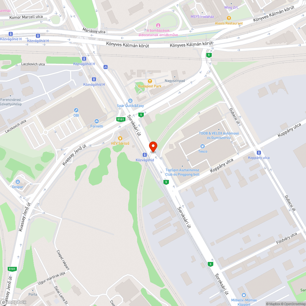 Hiányzó aszfalt a szerelvények körül bejelentés helye