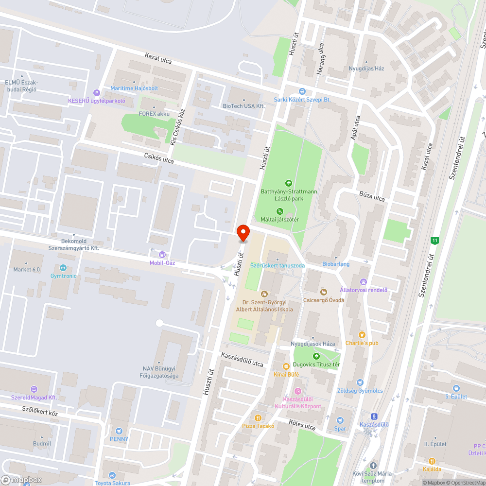 Két darab kátyú bejelentés helye