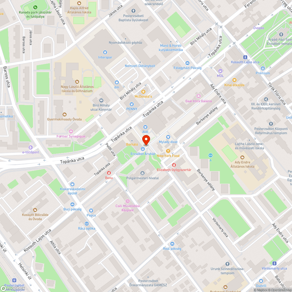 Rohadó, ferde korlát bejelentés helye