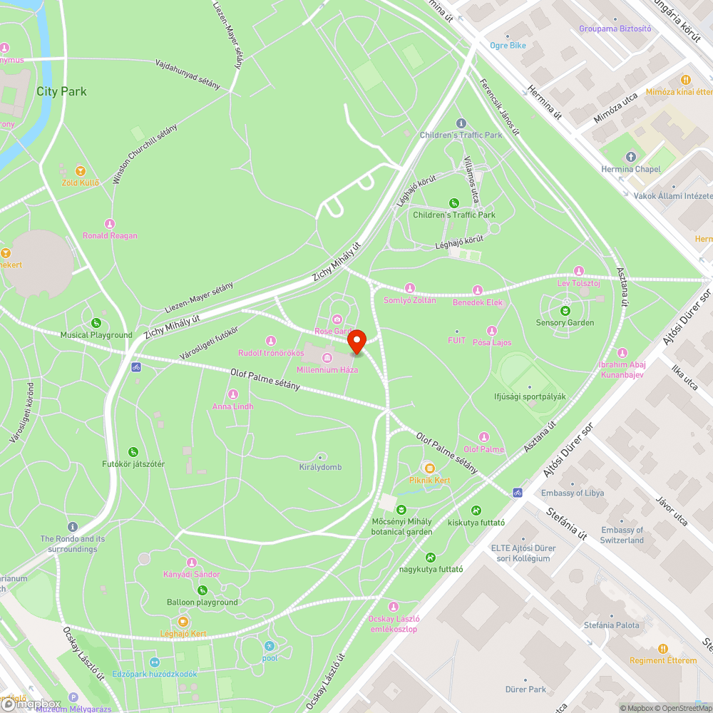 Sérült lámpa a Millenium házánál bejelentés helye