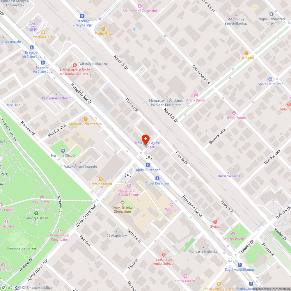 Nyitott, elhagyott autó bejelentés helye