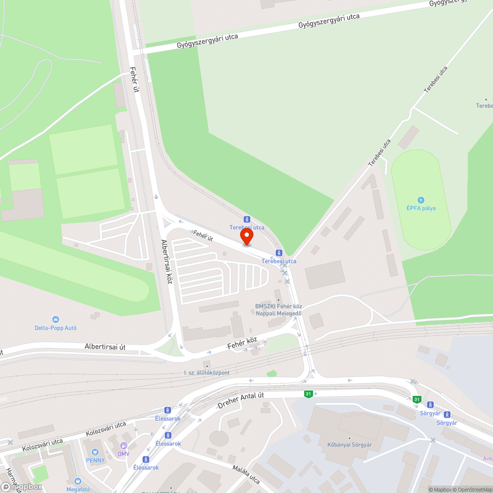 Útfelújítás után otthagyott prizmák bejelentés helye