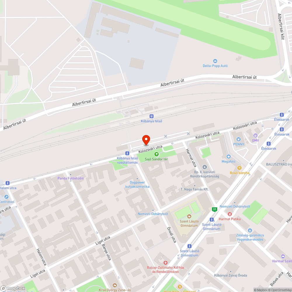 Egy kidobott hűtő a villamosmegállóban bejelentés helye