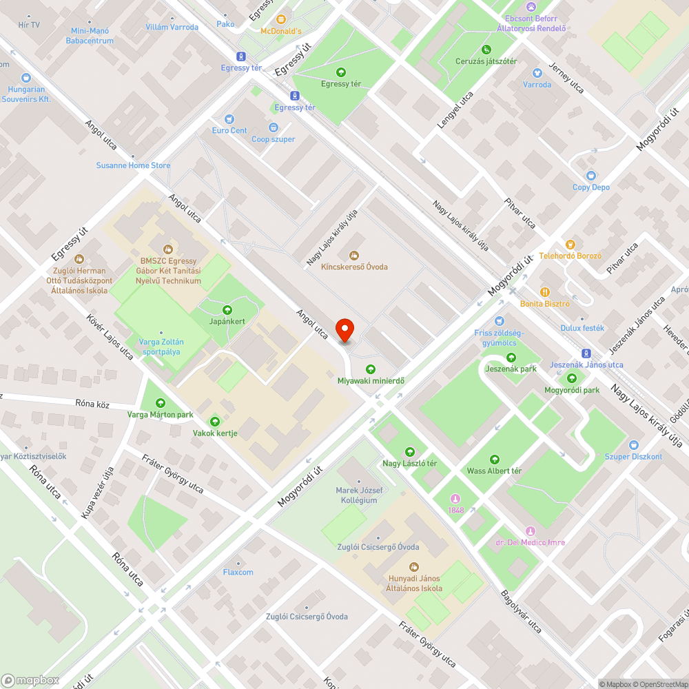 Beszakadt aszfalt bejelentés helye