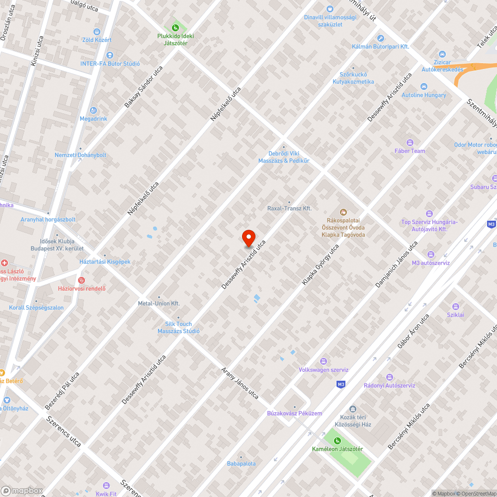 Elhagyott jármű bejelentés helye