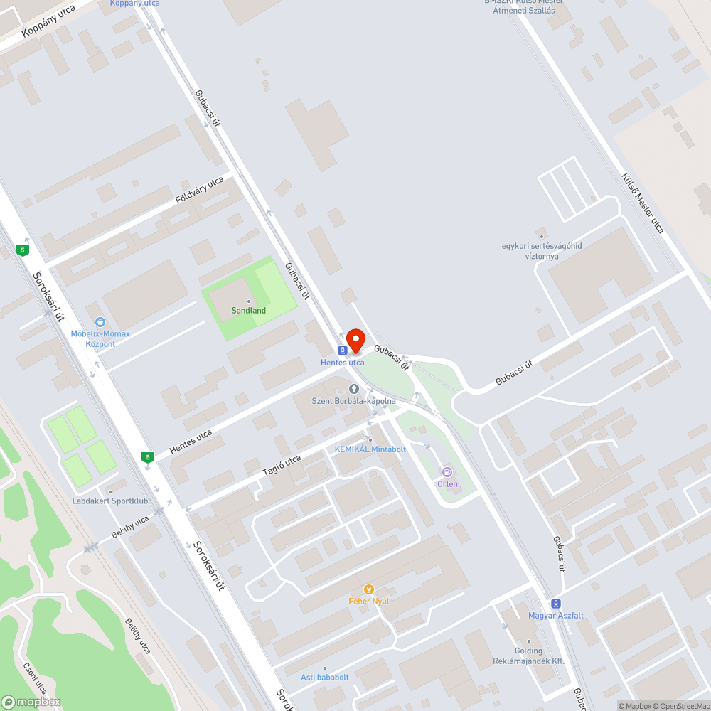 Villanyoszlop aljáról leszakadt betondarab bejelentés helye