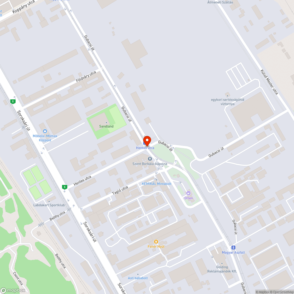 Kátyúk és lyuk a villamossín mellett bejelentés helye