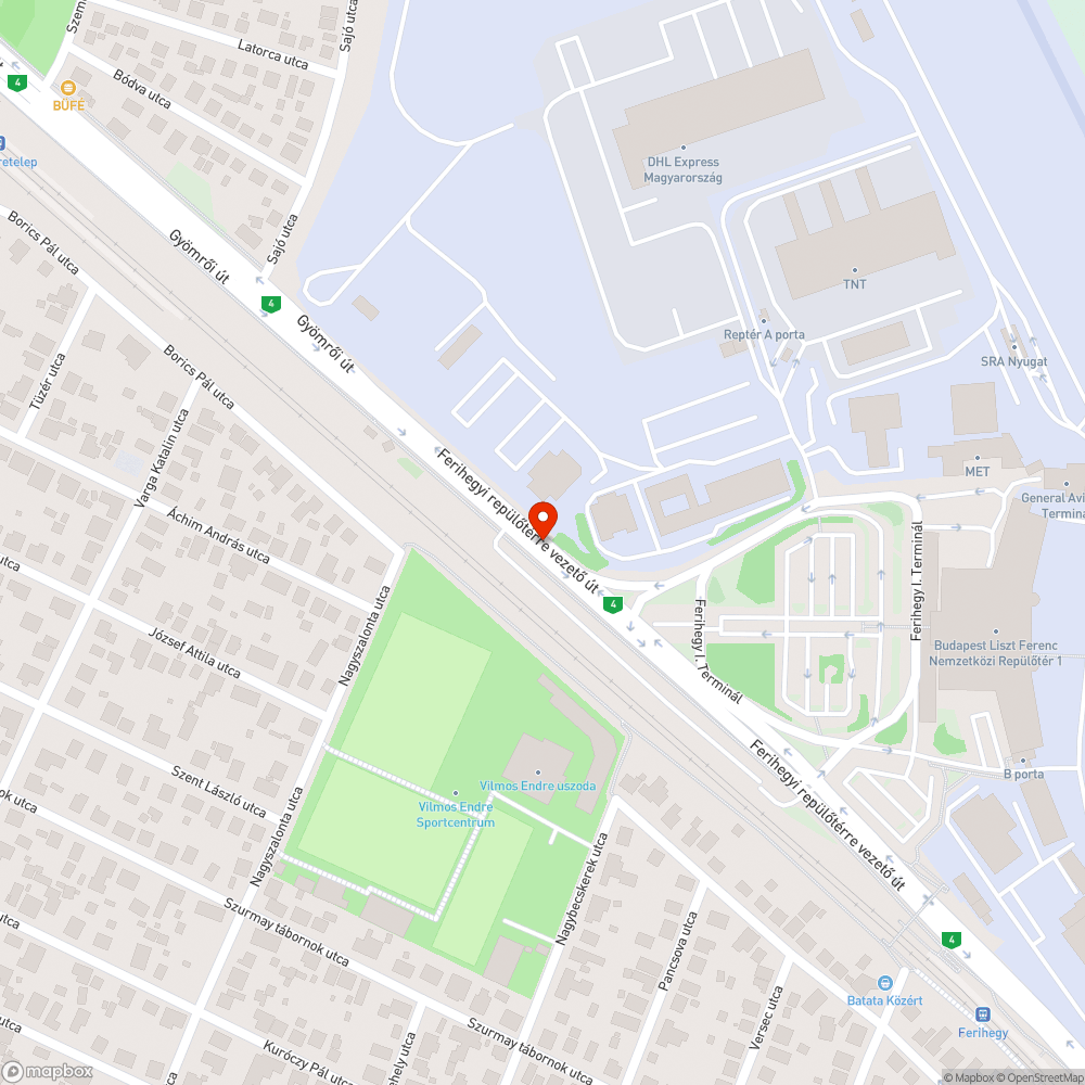 Töredezett, kátyús útfelület bejelentés helye