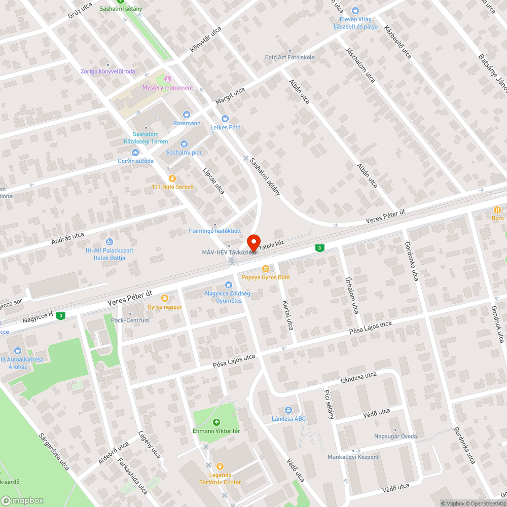 Túl napos buszmegálló bejelentés helye