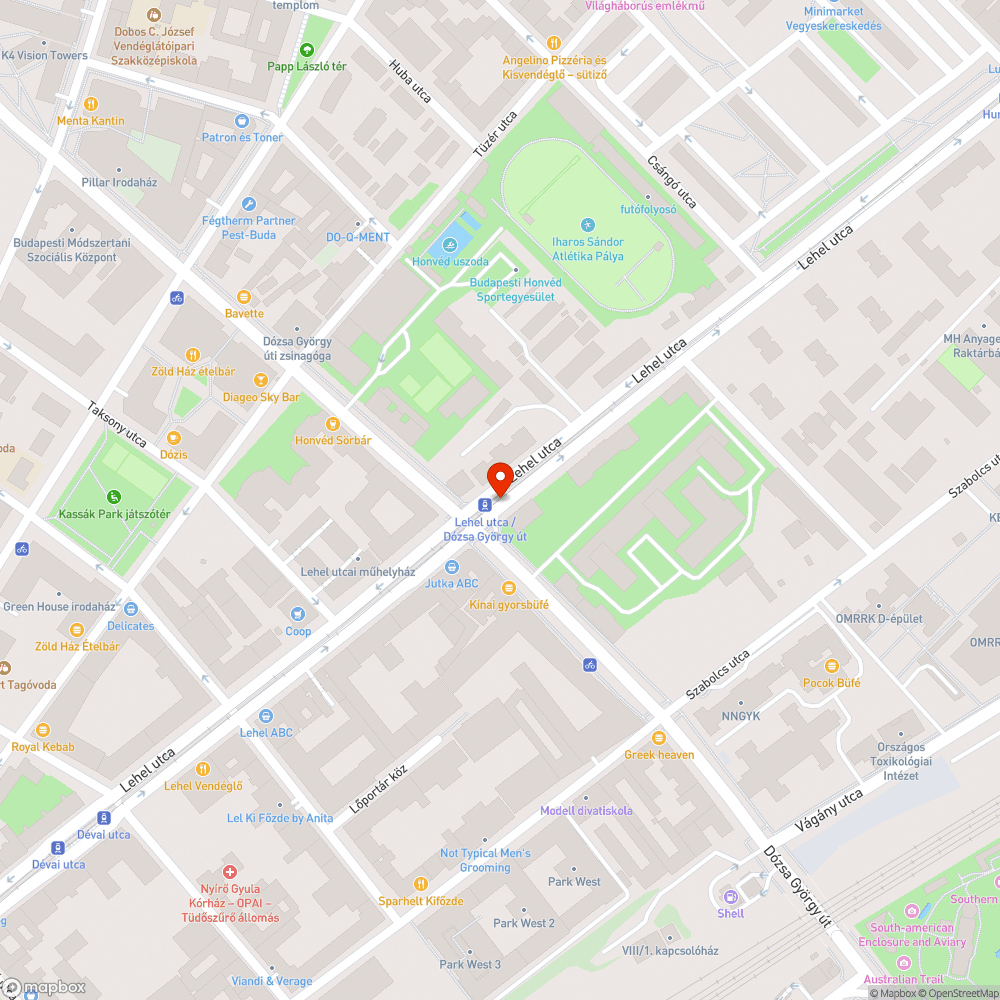 105-ös busz útvonala bejelentés helye