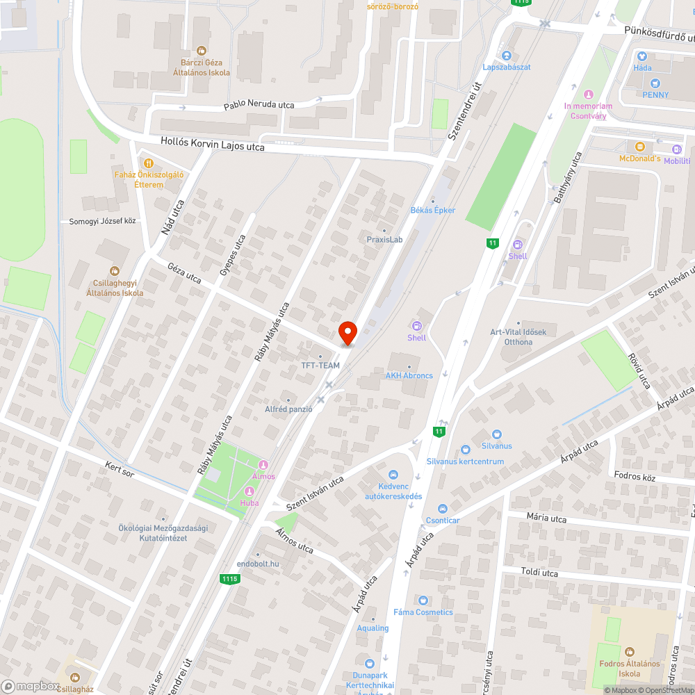 Terelőnyilacska oszloppal kidöntve bejelentés helye