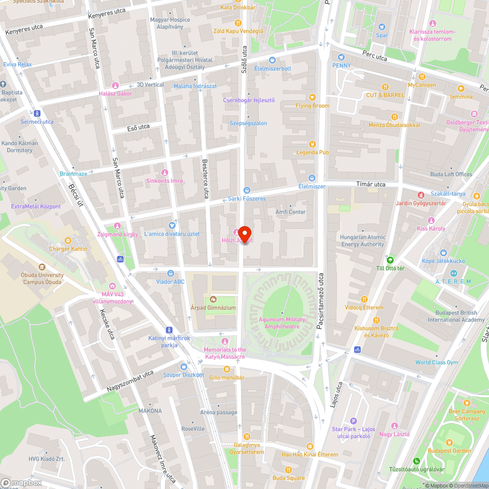 Szőlő utcai kátyúk bejelentés helye