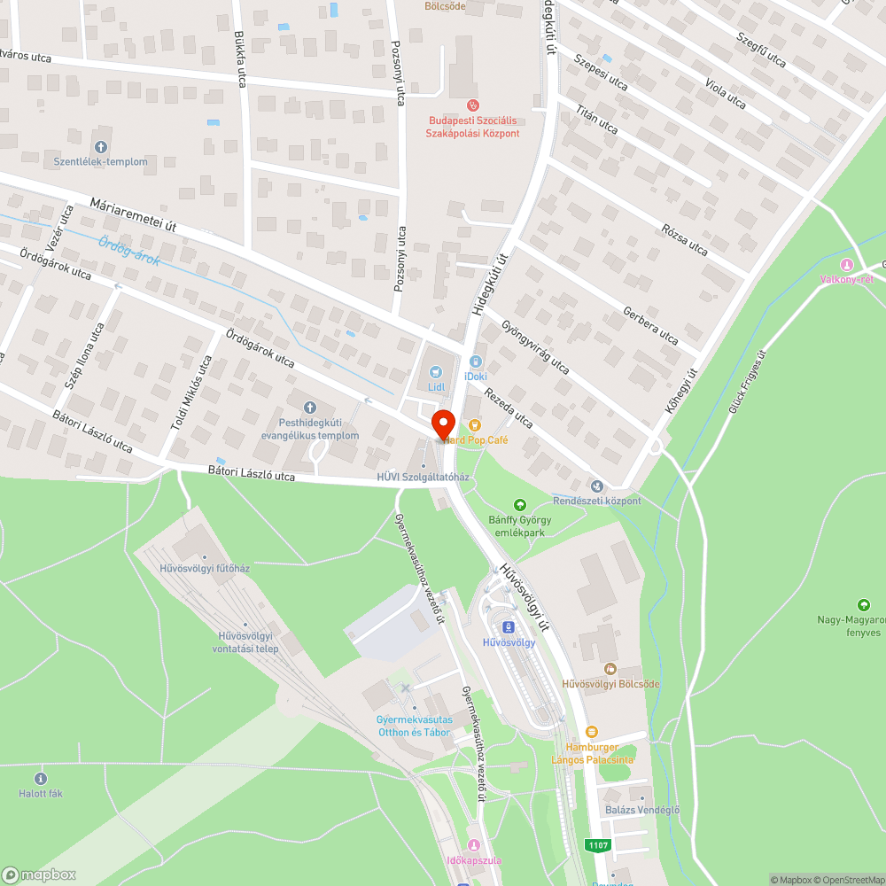 Rendes, P alakú kerékpártárolót a Hüvihez bejelentés helye