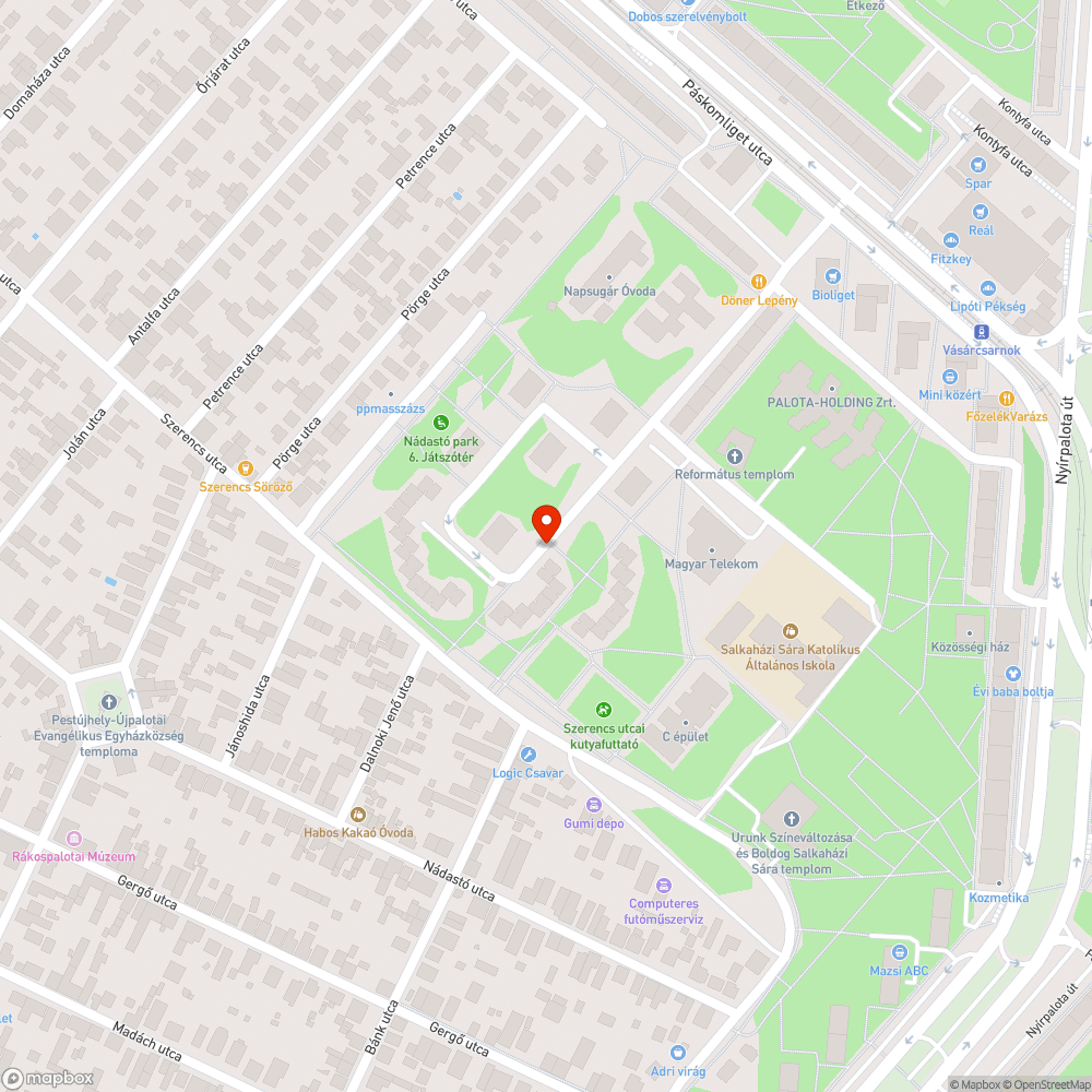 Törött pad bejelentés helye