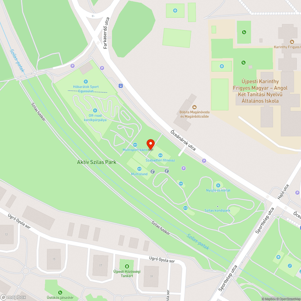 Szilas Aktív park sötét bejelentés helye