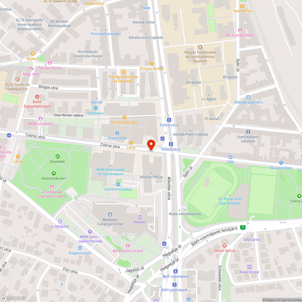 212-es buszmegálló pár bejelentés helye