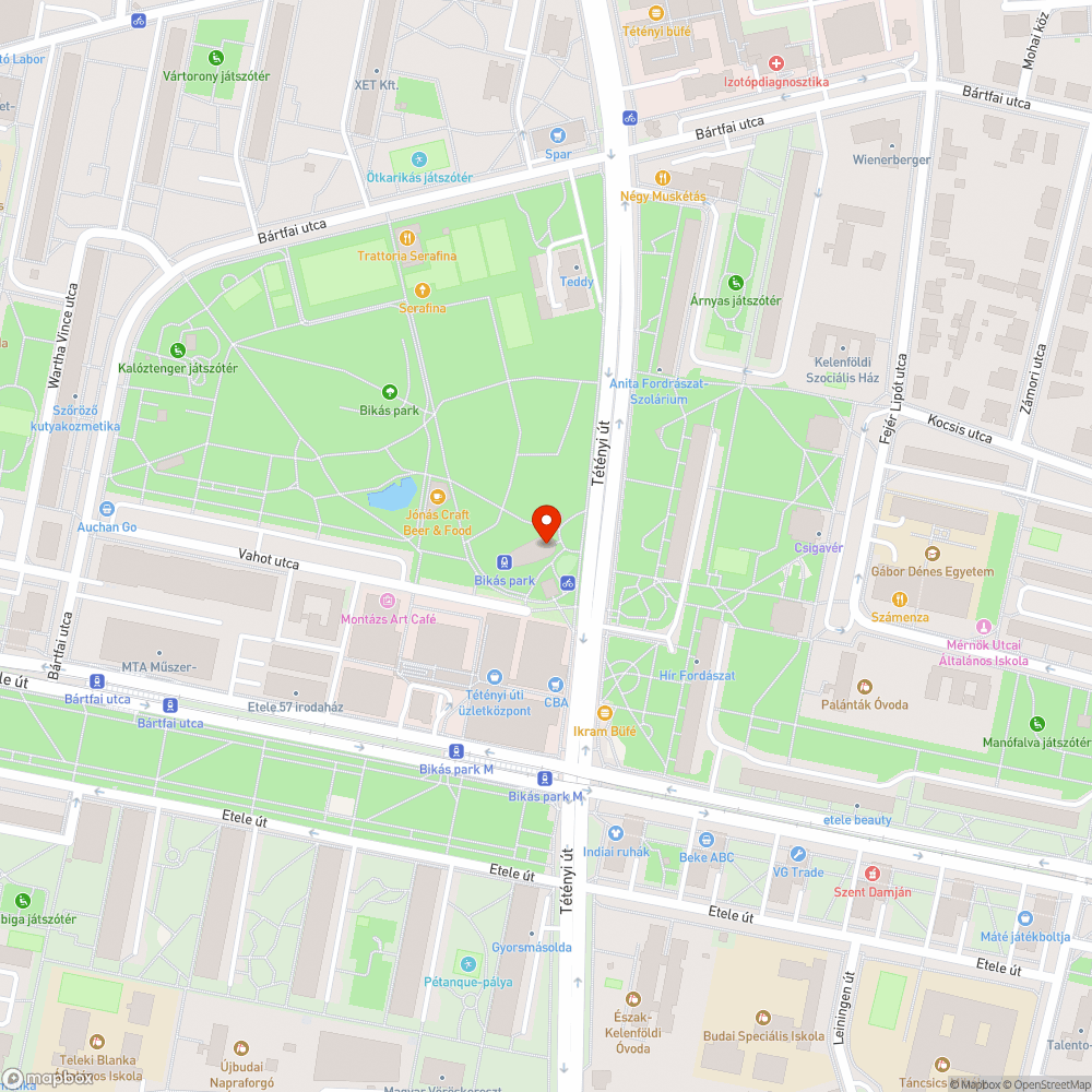 Koszos tetőszerkezet, Bikás-park metró bejelentés helye