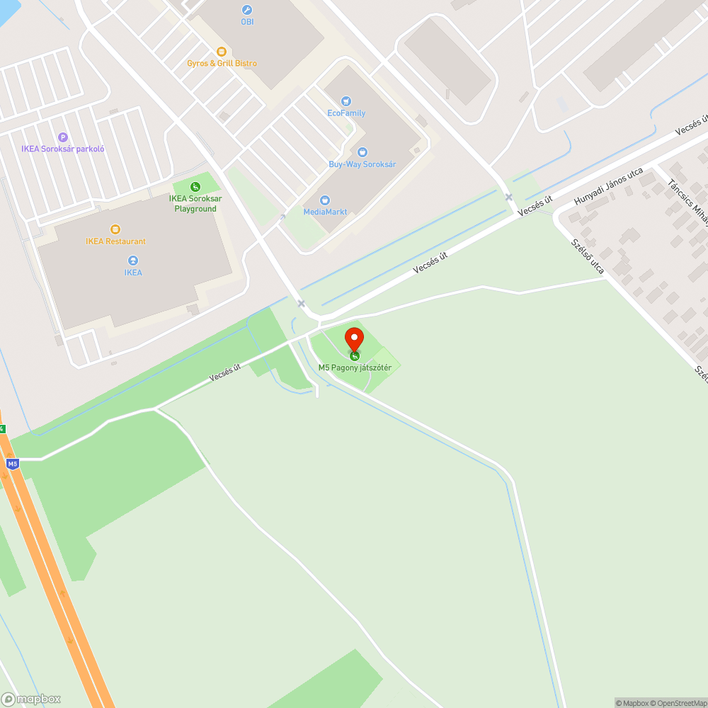 Soroksári IKEA melletti játszótér bejelentés helye