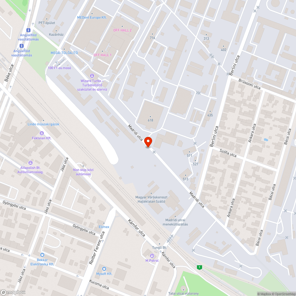 Elhagyott autók - Madridi út bejelentés helye