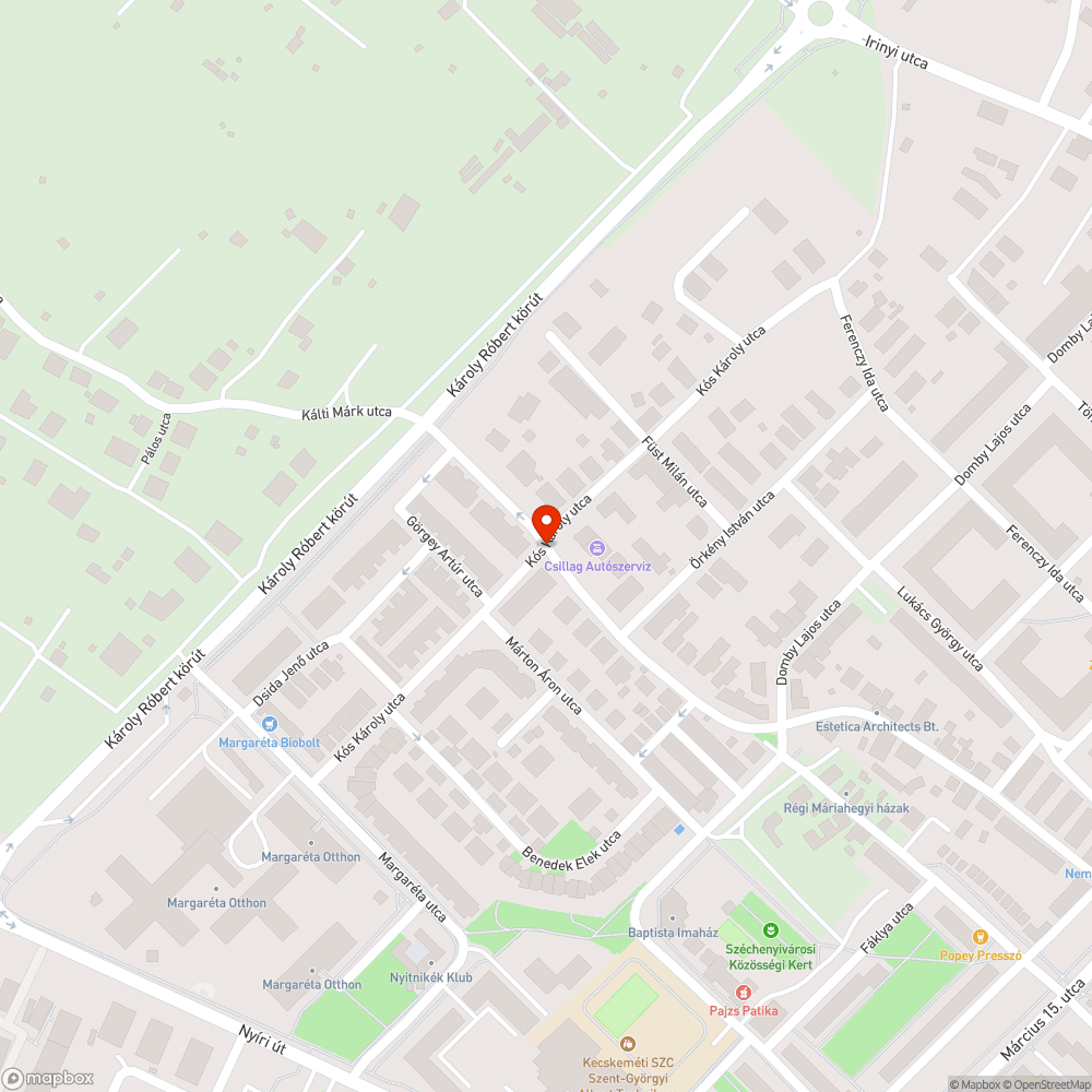 Kátyú bejelentés helye