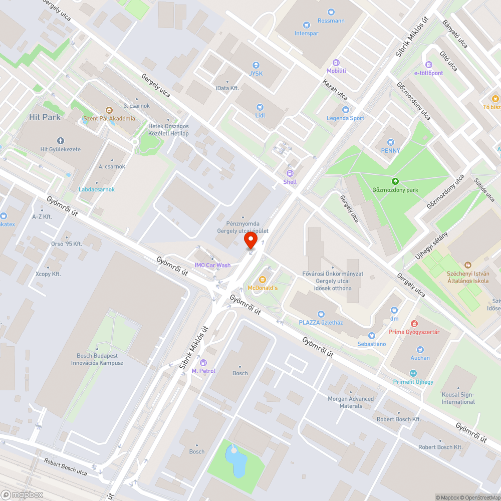 Megsüllyedő víznyelő és víznyelő körüli aszfalt bejelentés helye