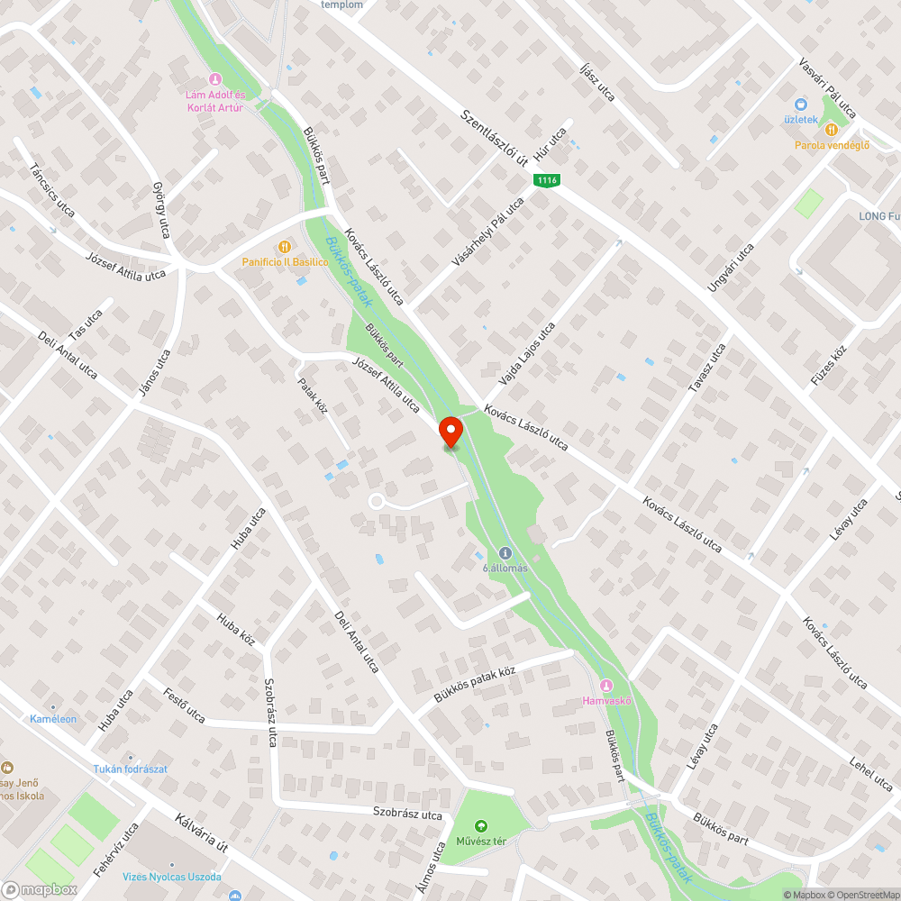 Leszakadt izzó a Bükkös parton bejelentés helye