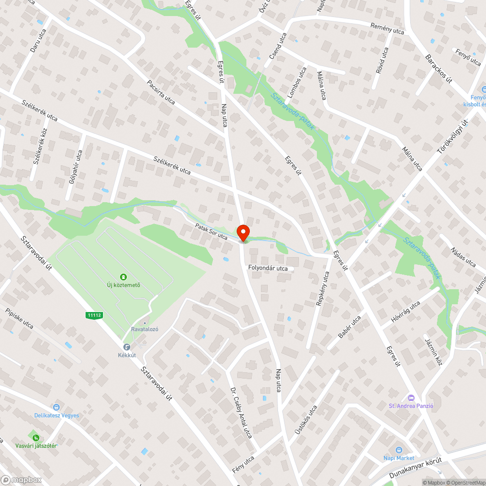 Erősen sérült villanyoszlop a Nap utcában bejelentés helye