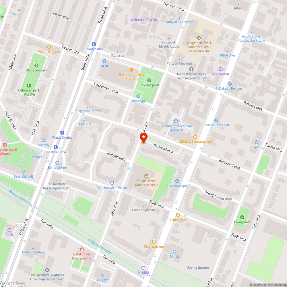 Elhagyott autó bejelentés helye