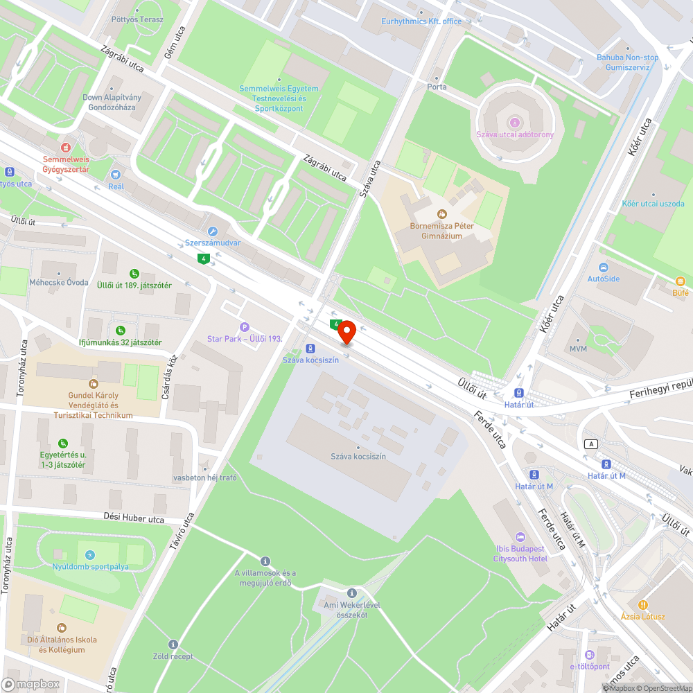 Közlekedési jelzőtáblák feldőlve az Üllői út mellett, majdnem a Határ útnál bejelentés helye