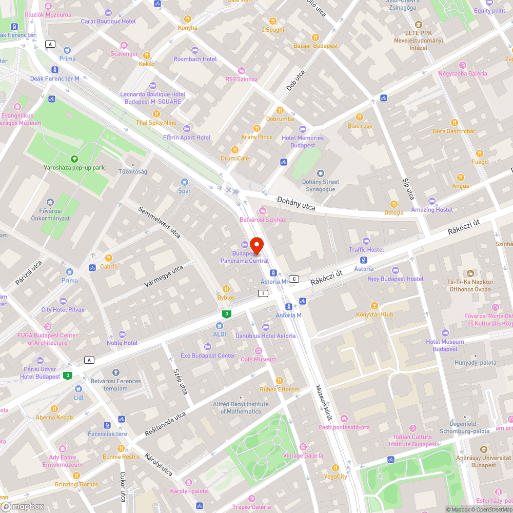 Otthagyott díszkőpoller az Astoriánál. bejelentés helye