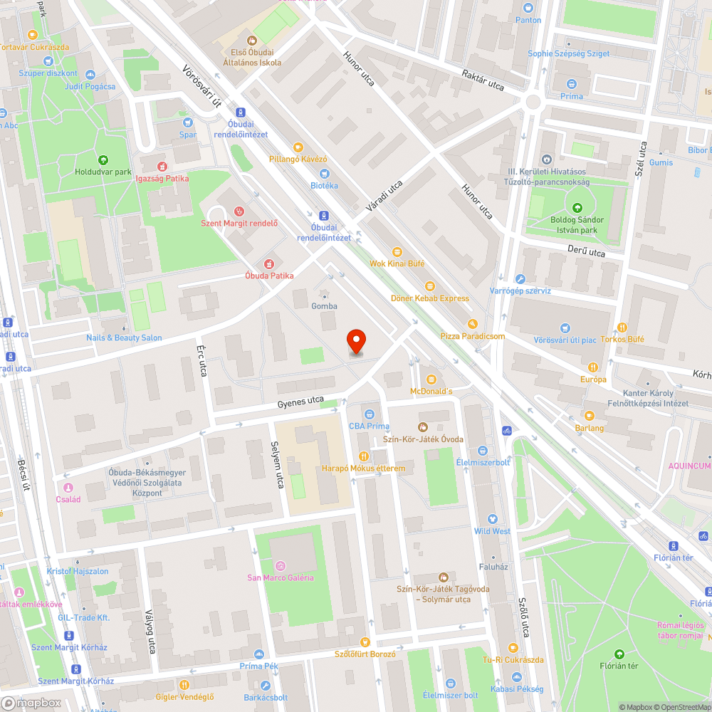 Útburkolati hiba, III. ker. Gyenes utca bejelentés helye