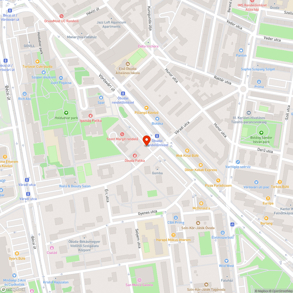 Útburkolati hiba, III. ker. Vörösvári út, Óbuda Patika előtt bejelentés helye