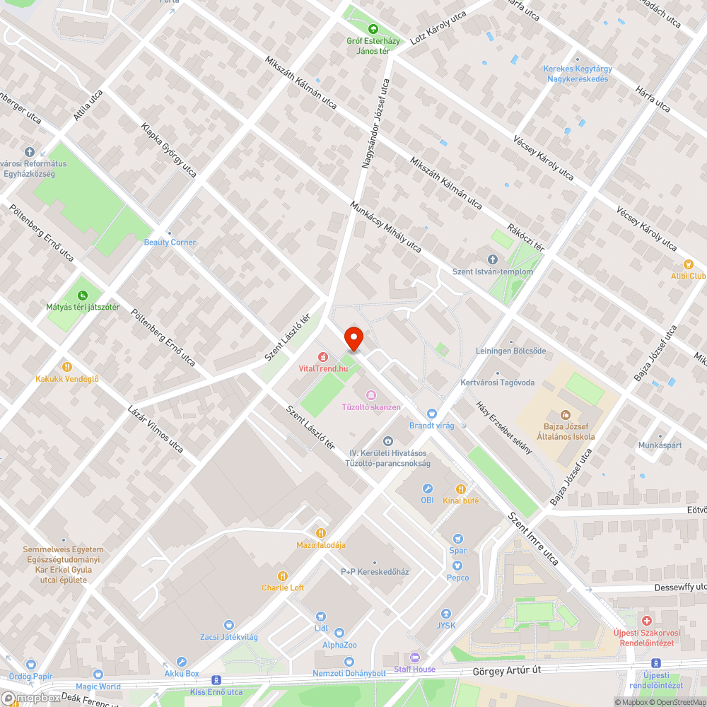 Úthiba bejelentés helye