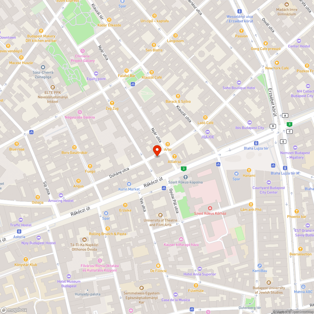 74-es trolibusz kontra Dohány utca bejelentés helye