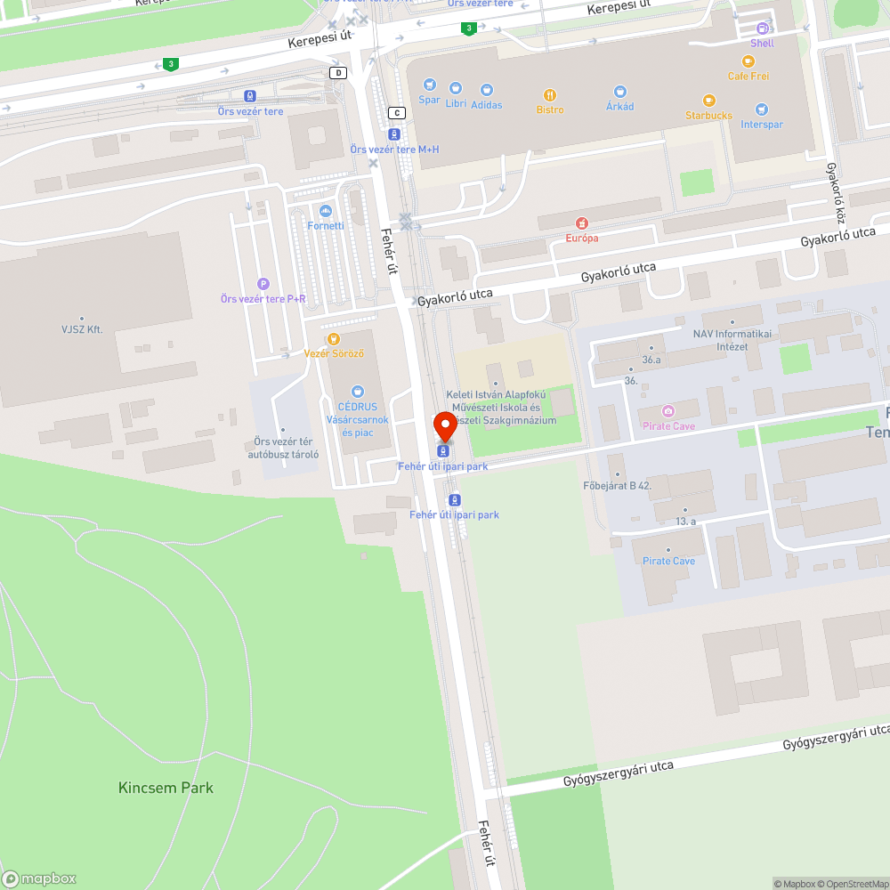 Otthagyott betöntömb a Fehér úti ipari parknál. bejelentés helye