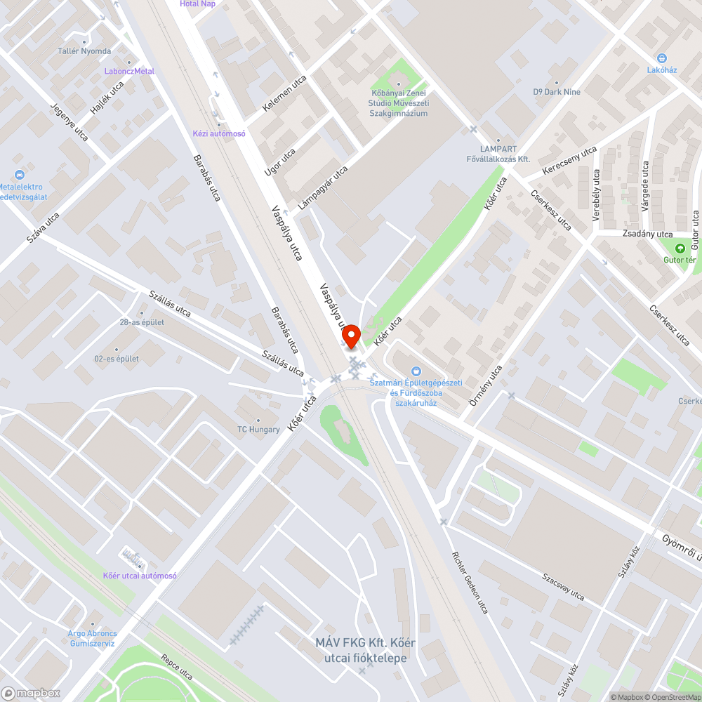 Tükör leesve, korlátok ki-,megdőlve, betondarabok a fűben bejelentés helye