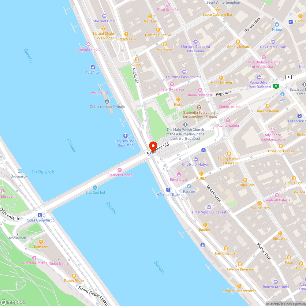 Erzsébet híd alatti törött márványtalpazat. bejelentés helye