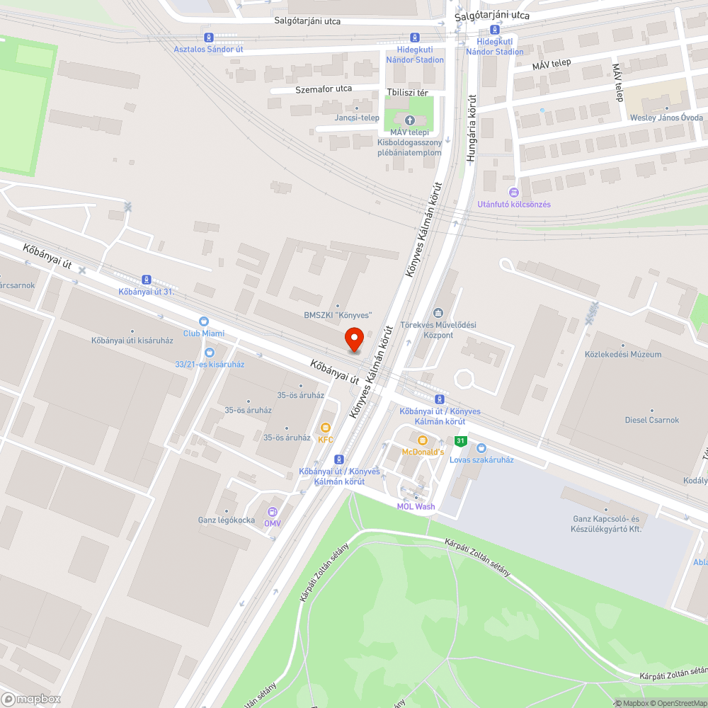 Szemetes, kőtörmelékes környezet a Kőbányai úton. bejelentés helye