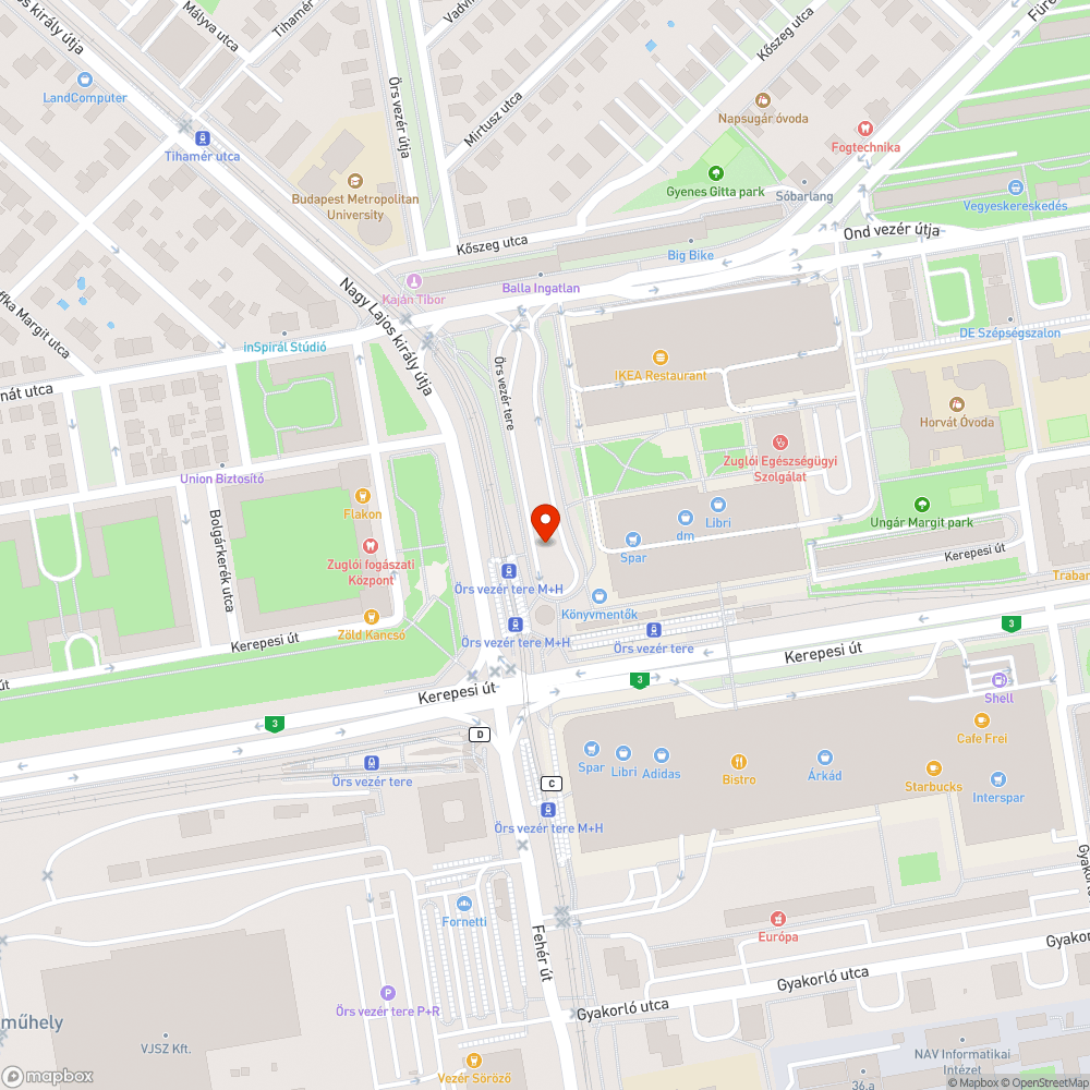 Kátyús járda az Örs vezér terén (A zuglói oldali buszvégállomáson) bejelentés helye