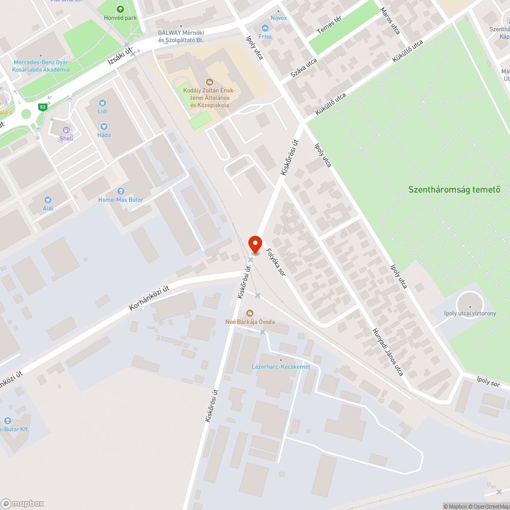 Rossz minőségű vasúti átjáró a Kiskőrösi úton bejelentés helye