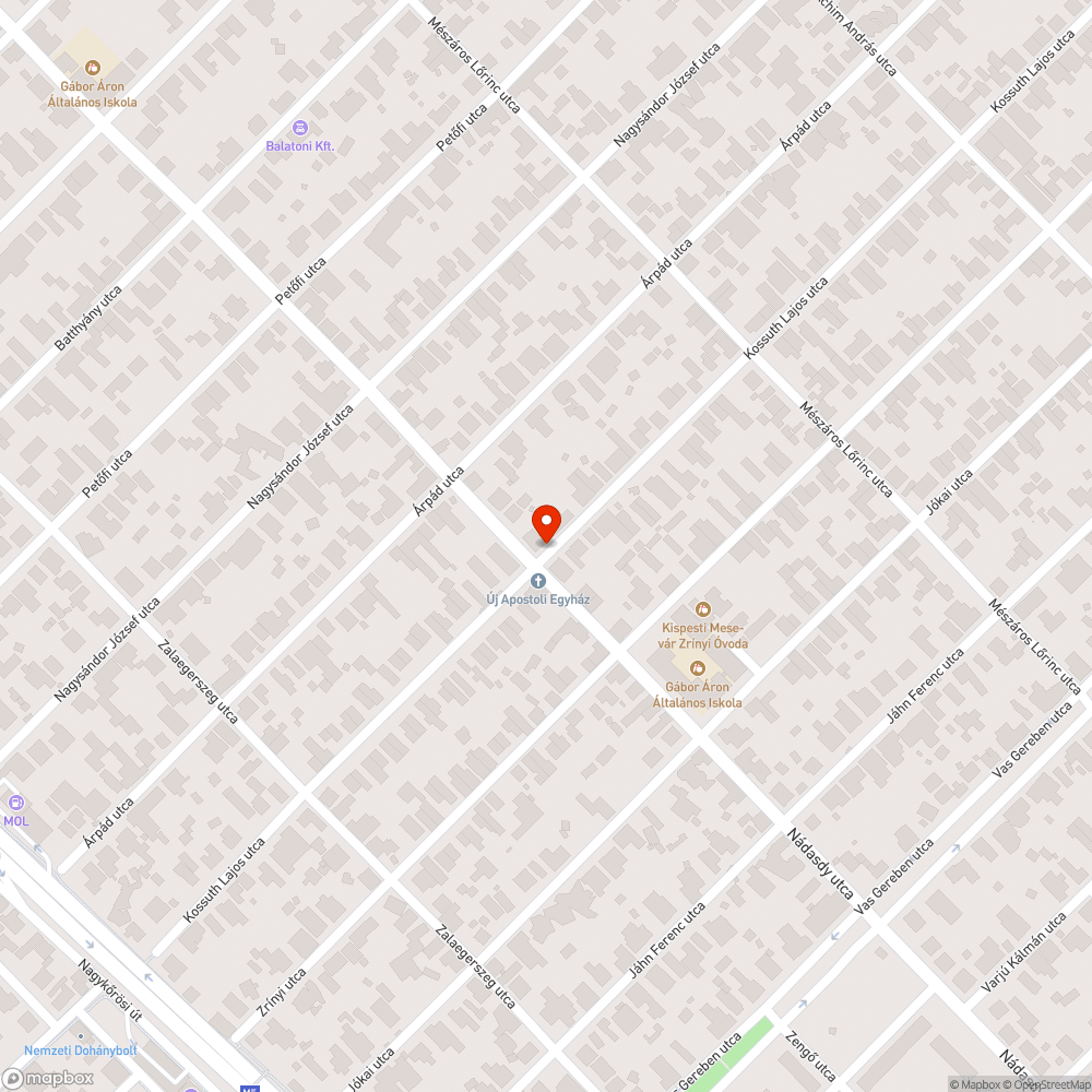 Szétvert telefonfülke bejelentés helye