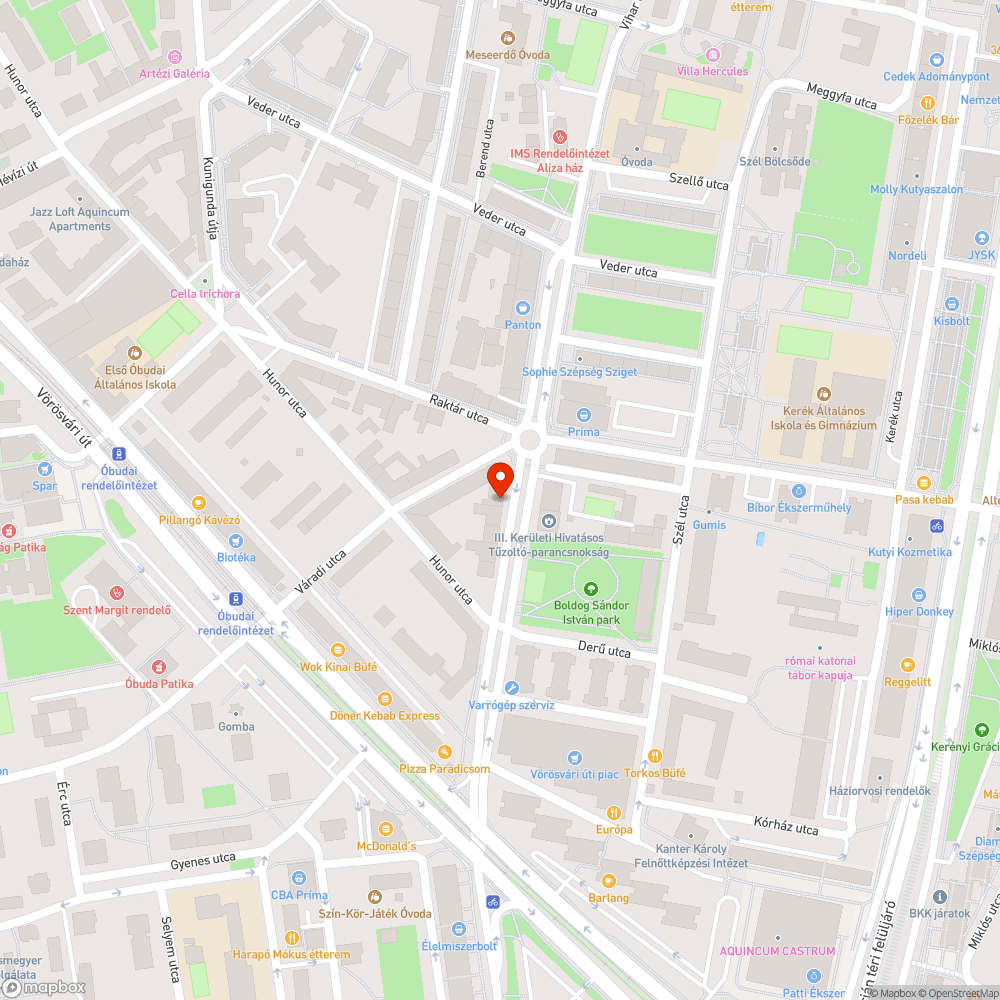 Nyomvonalban lévő kátyú bejelentés helye