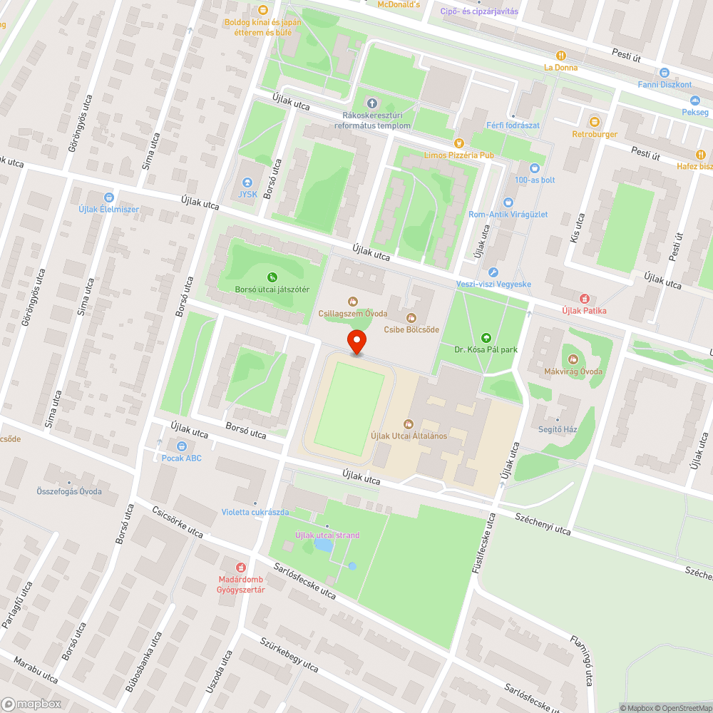 Jégpálya bejelentés helye