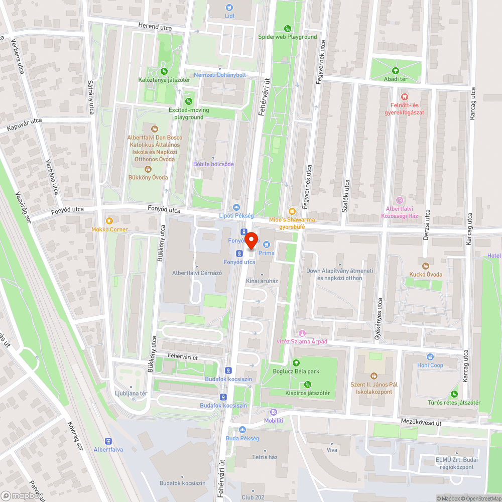 Fehérvári úti villamosok - piroshullám bejelentés helye