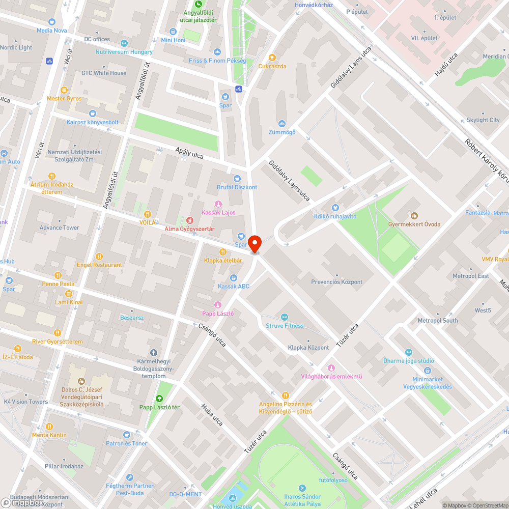 Domború tükör a Kassák Lajos utca és Klapka utca sarkára bejelentés helye