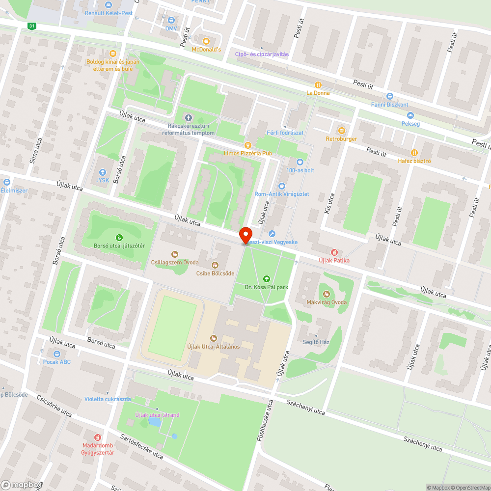 Járda bejelentés helye