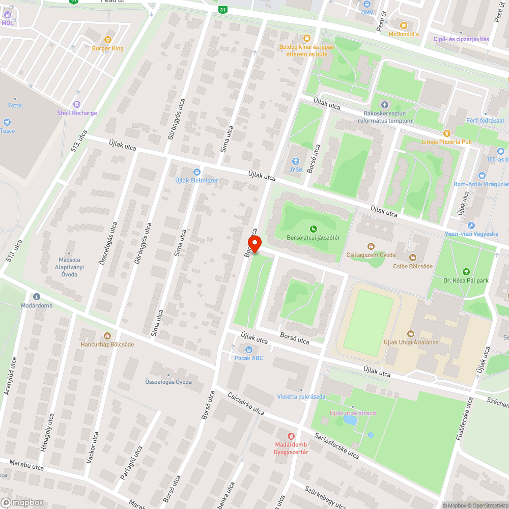 Jeges járda bejelentés helye