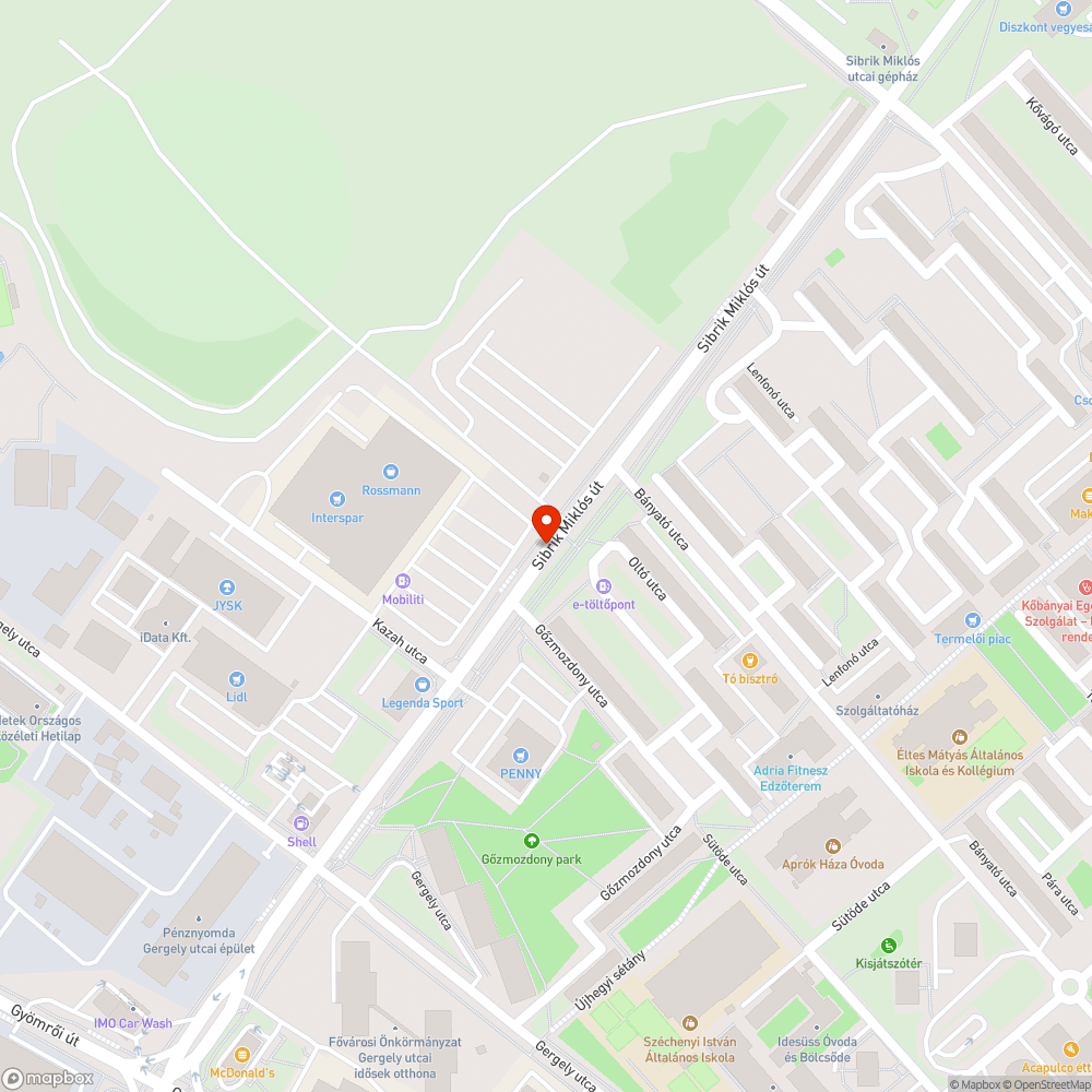 Megdőlt jelzőtábla-tartó bejelentés helye