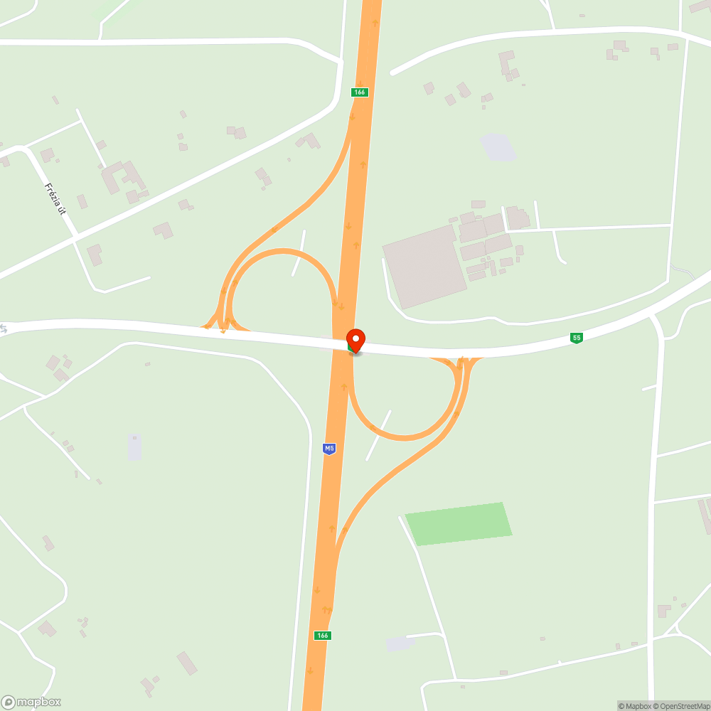 Szeged-Mórahalom kerékpárút az M5 felett bejelentés helye